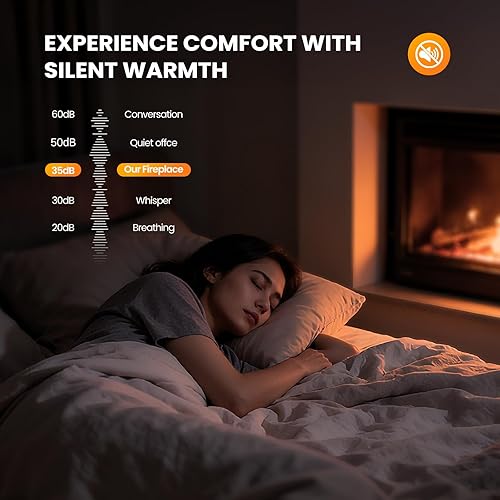 Miniatura 4 de Sweetcrispy Chimenea eléctrica de 60 pulgadas, chimenea empotrada y montada en la pared de 1500 W, calentador de chimenea independiente con control