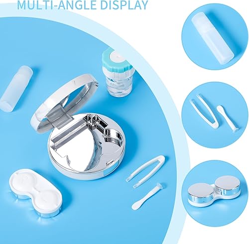 Miniatura 5 de Paquete de 2 fundas para lentes de contacto, lindo tamaño de viaje, kit de herramientas de extracción de lentes de contacto de color de ojos con