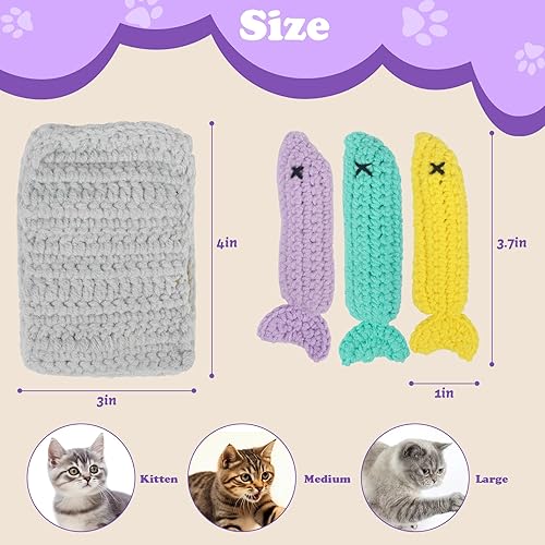 Miniatura 3 de Juguetes de ganchillo de hierba gatera de Halloween, juguete de gato de lata de pescado de sardina, juguete de gato de Halloween para gatos, juguete