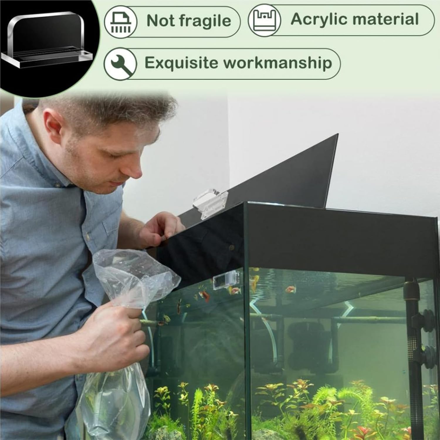 Fdit 6Pcs Aquarium Cover Handle Secure Grip Acrylic Aquarium Lid Pull Handle Suitable for Home