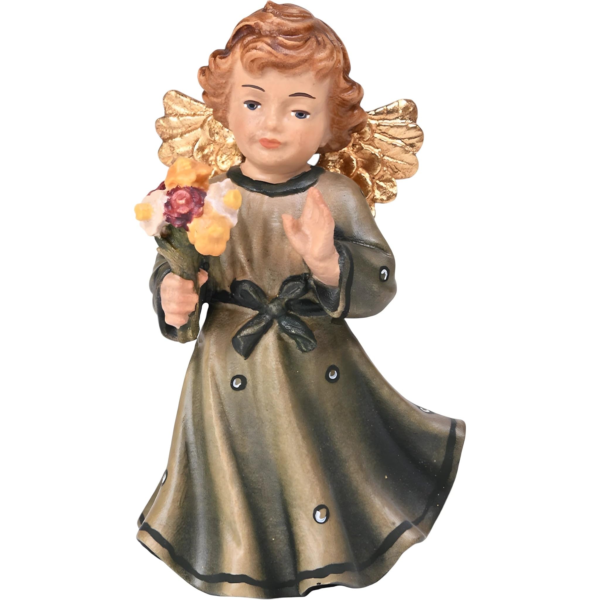 Green Angel with Flower in Maple Wood Dolfi