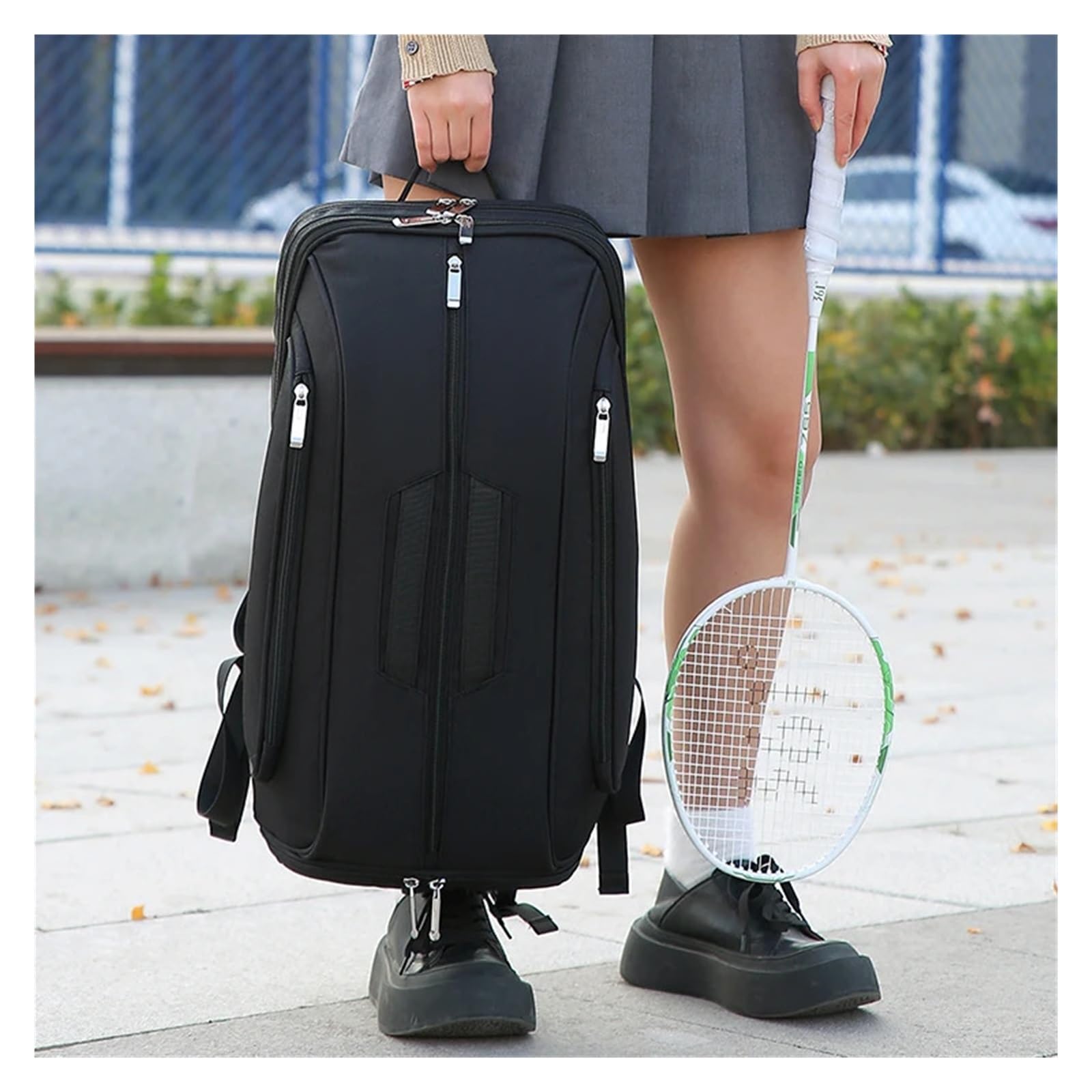 Raquetero Tenis Mochila De Tenis for Deporte Convertible Padel Badminton Squash Bolsa con Compartimento for Zapatos, Funda for Ordenador Portátil, Gancho for Valla