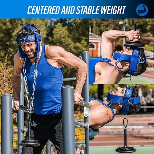 Miniatura 8 de Ejercitador de cuello y entrenador de cuello. Arnés ajustable para levantamiento de pesas, entrenamiento de cuello de 4 vías - Arnés de cabeza para