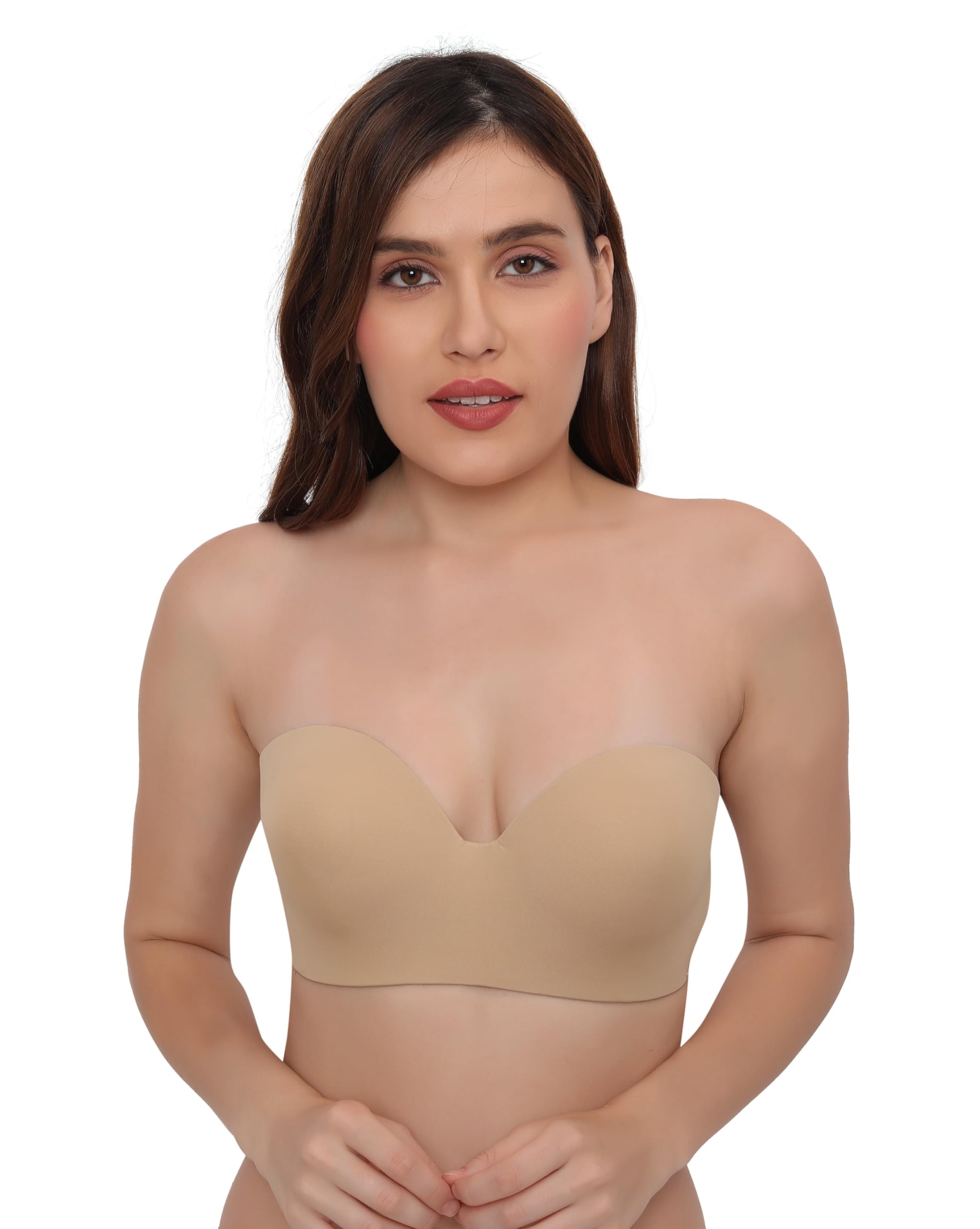 plumbury Microfiber Lightly Padded Strapless Multiway Underwire Everyday Bra For Women-picture-13