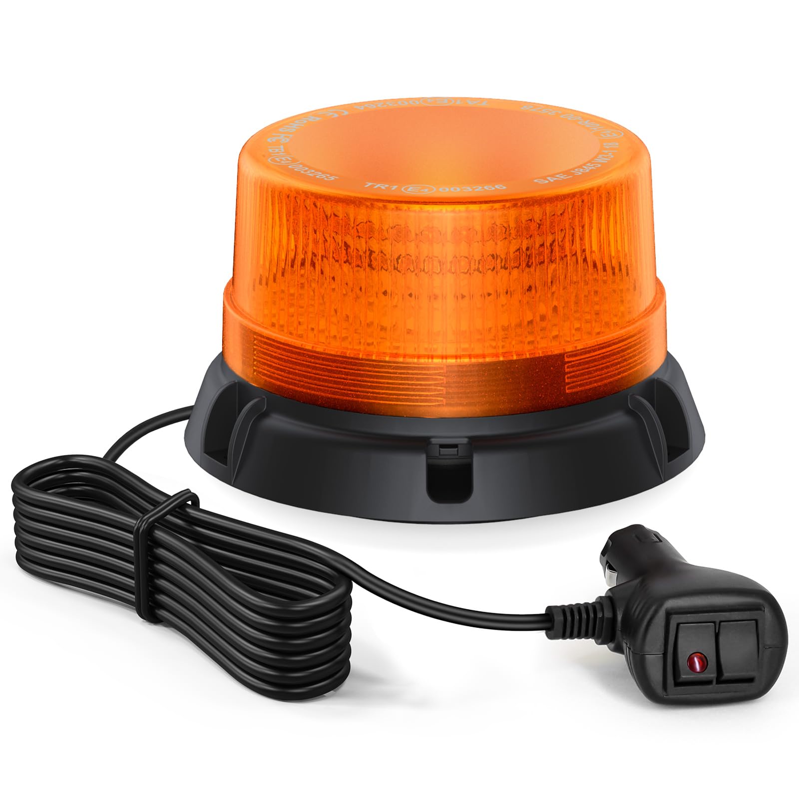 Magnet Rundumleuchte Agrieyes Akku - 12-24V Warnlicht Mit 7 Blitzmustern Für Fahrzeuge & Anhänger Amber Blinklicht Fahrzeug