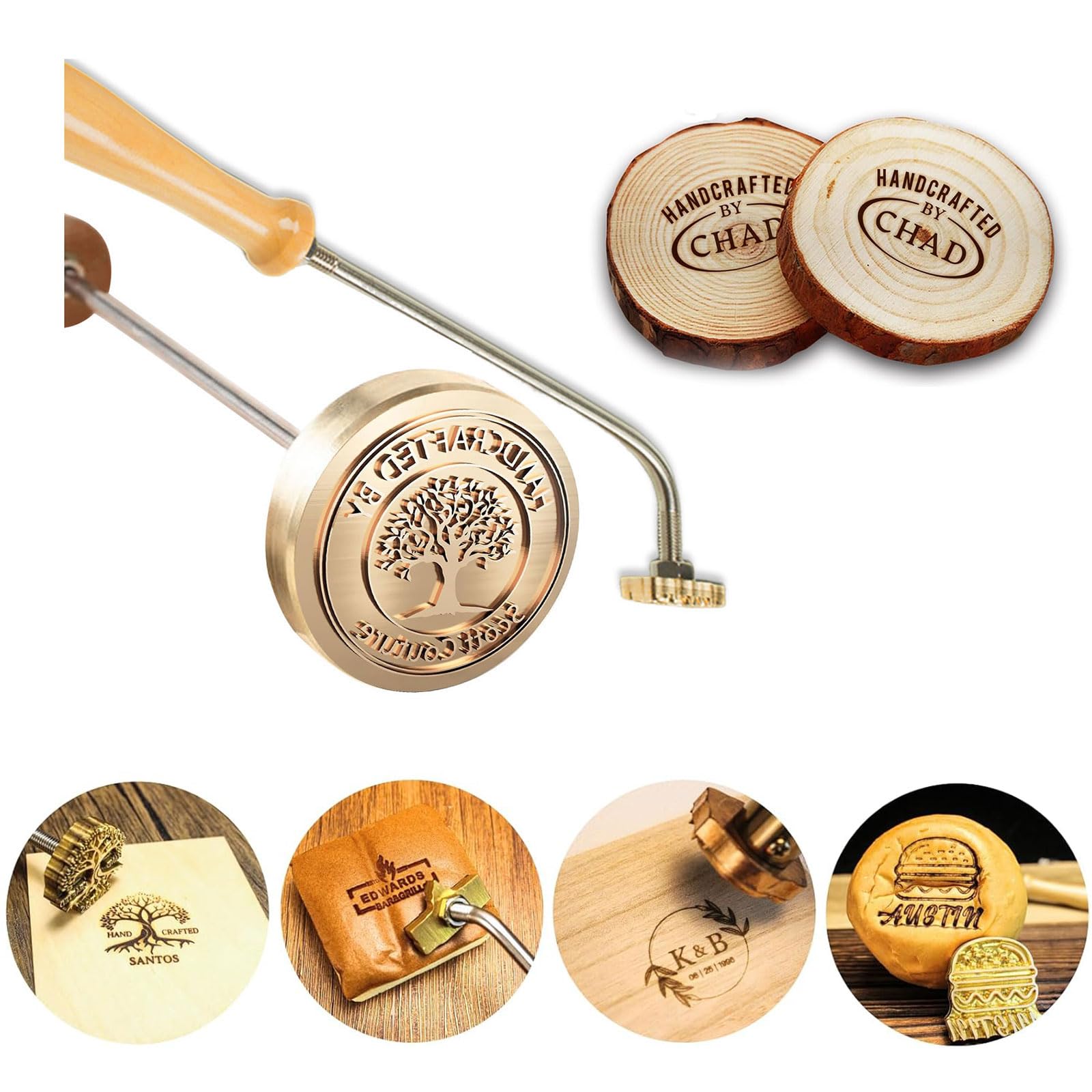 Custom Branding Iron for Wood, Personalised Metal Branding Iron Logo, Durable Customised Logo Irons for Wood Burning Stamp Leather Meat, Wood Working Handcrafted by Design