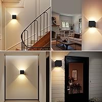 Vista 4 de Juego de 2 apliques de pared a pilas, luz con sensor de movimiento para interiores, luces de pared de 6000 mAh recargables, luz LED inalámbrica