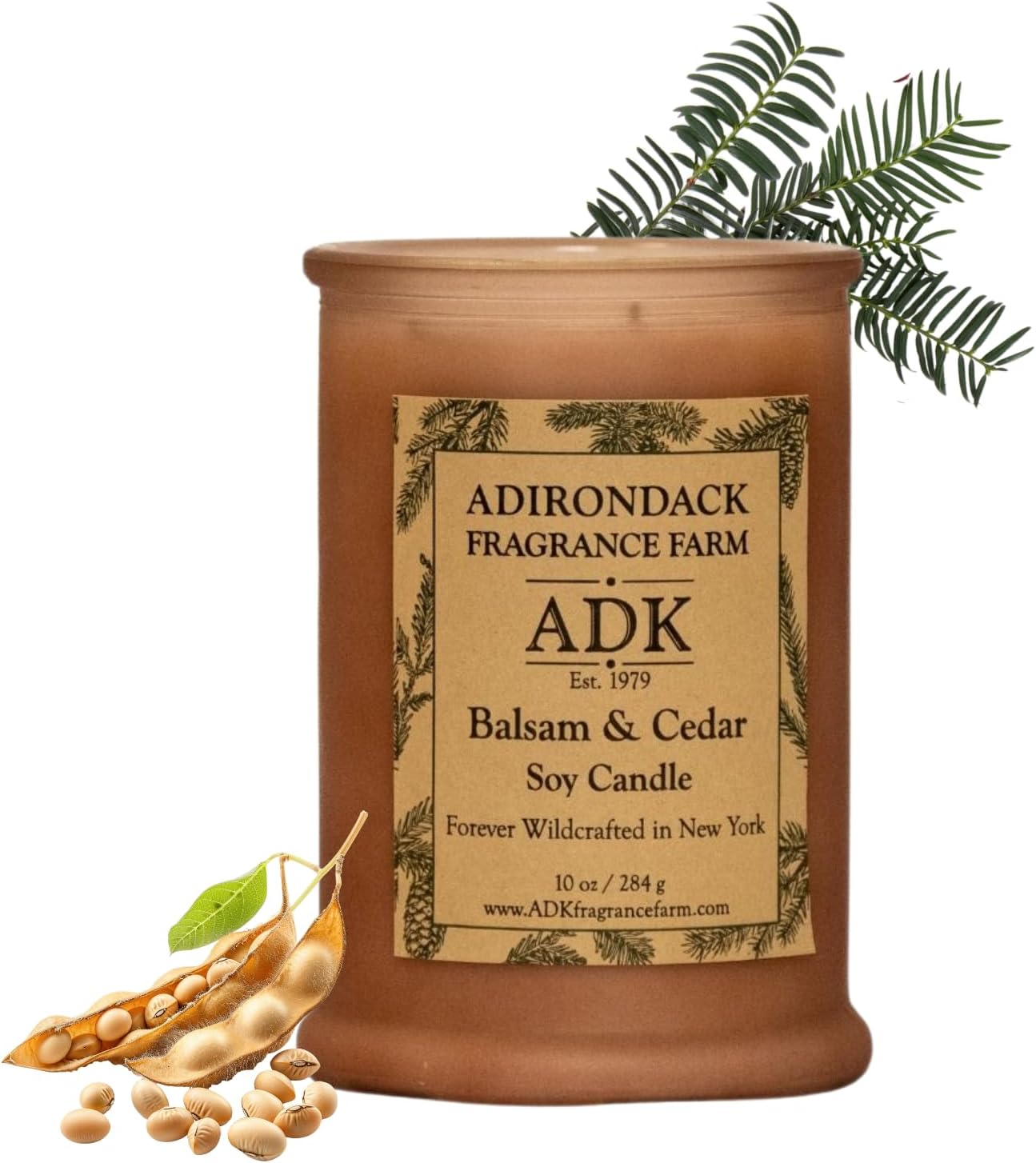 ADK Balsam & Cedar Scented Candle, 10 Oz Aromatherapy Candle, Proudly Poured in The USA, Natural Wax for Relaxation and Home Décor, for Gift, Kitchen, and Living Spaces
