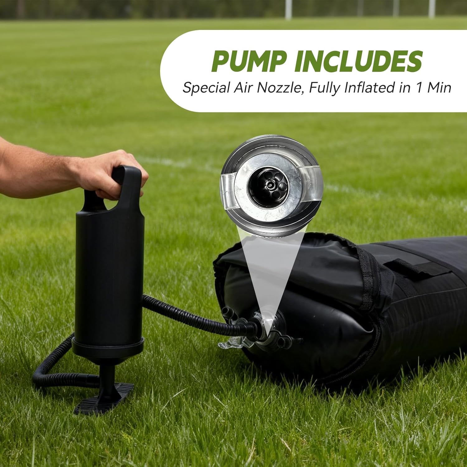 2 PCS Inflatable Football Step Over Dummy with Air Pump, Tackle Dummy with Handles for Easy Storage & Portability, Football Training Equipment for Enhancing Footwork Drills/Athletic Skills