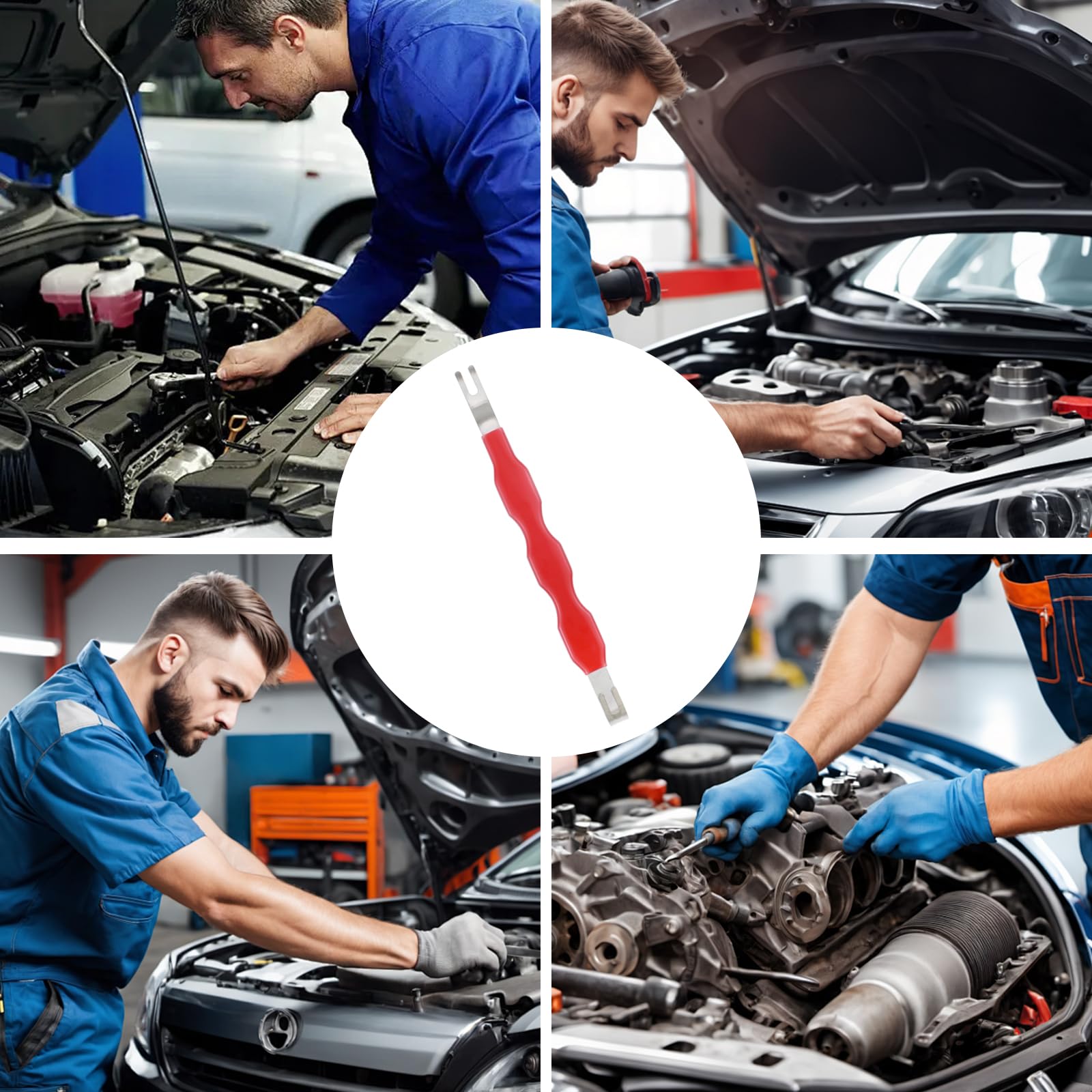 Strumento Separatore di Connettori Elettrici,strumento per Auto a Doppia Estremità,Separatore Connettore Terminale Elettrico,per Meccanici e Appassionati (Rosso)