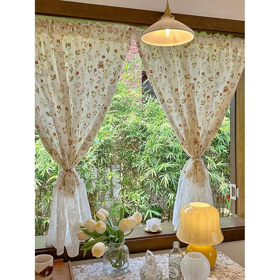 Amazon｜[KMBIGNK] 遮光カフェカーテン短いカーテン北欧カラフル