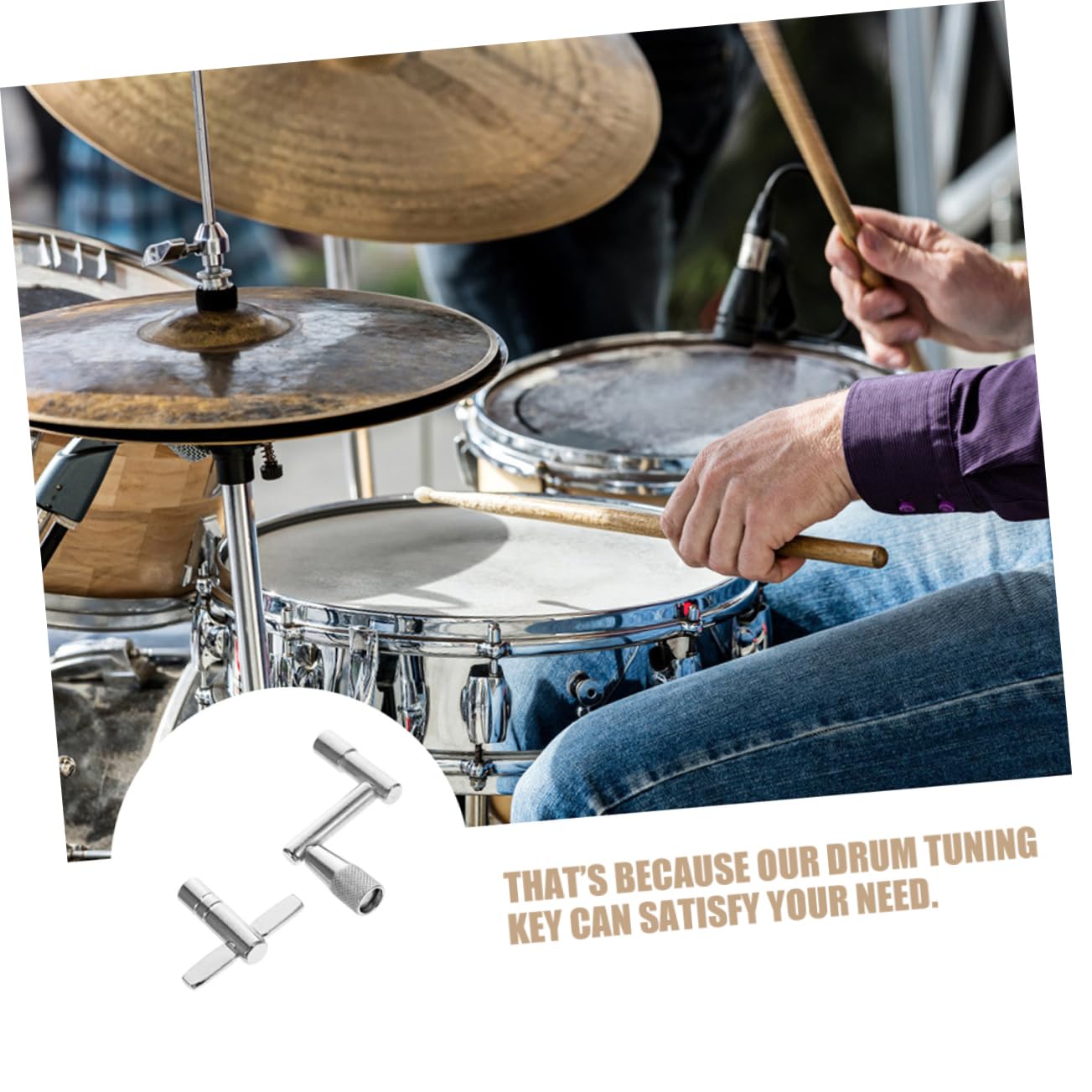 HEMOTON Drum Tuning Tool Kit Universal Drum Key Ratchet for Beginners Repairers Drummers