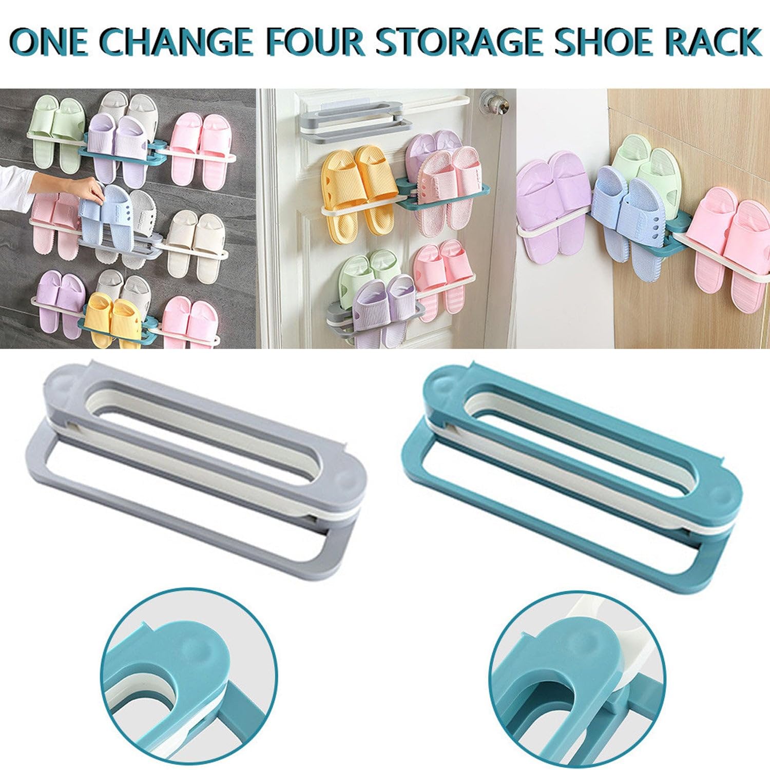REOVIAN Multifunction Folding Slippers/Shoes Hanger Organizer Rack 2