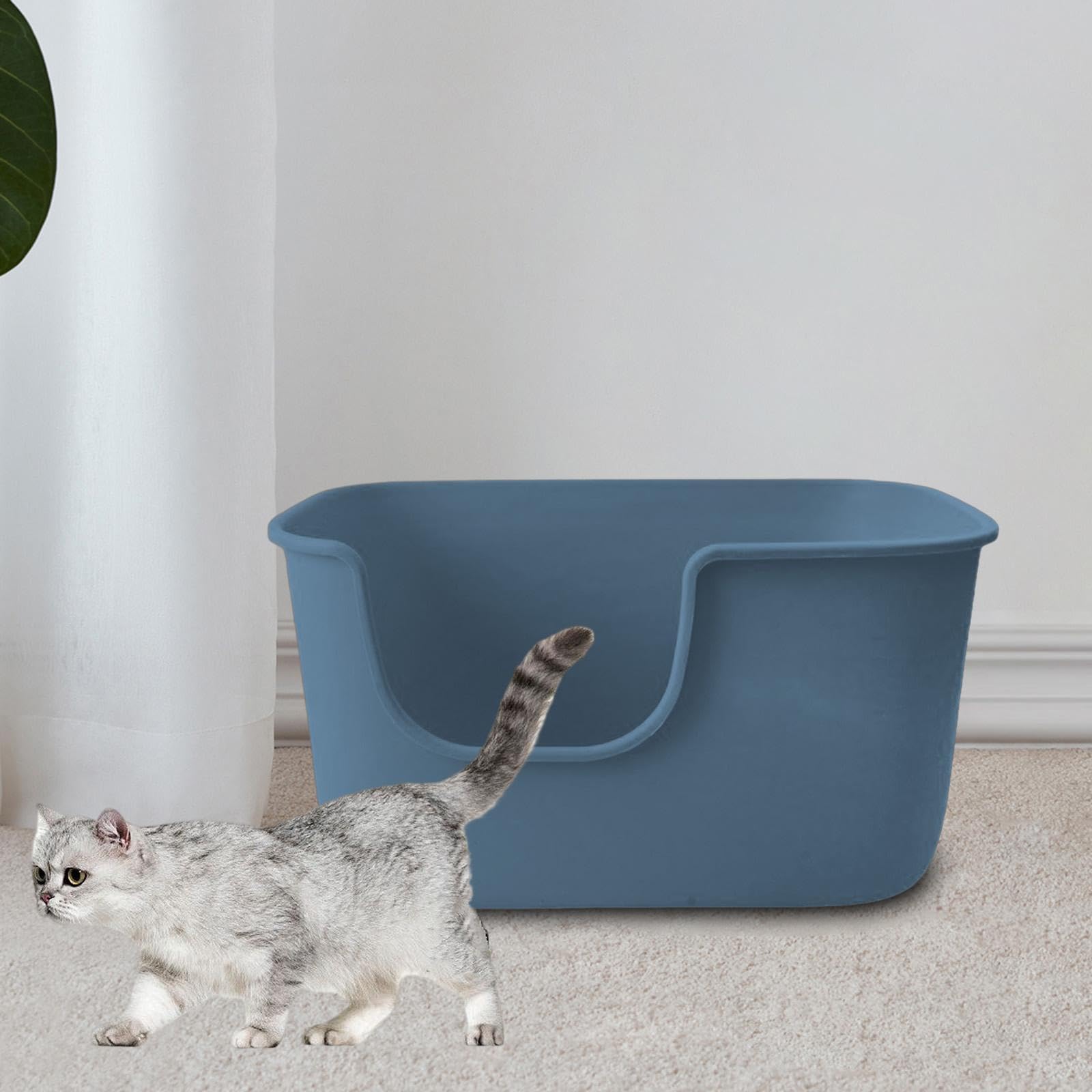 Lettaia, Cassetta for lettiera for Gatti con Coperchio Aperto Vasino for(Gray)