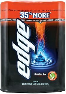 binoa Edge Sensitive Skin Advanced Shave Gel with Aloe & Vitamin E - Extra Moisturizing, 9.5 oz 3-Pack for Smooth Shave