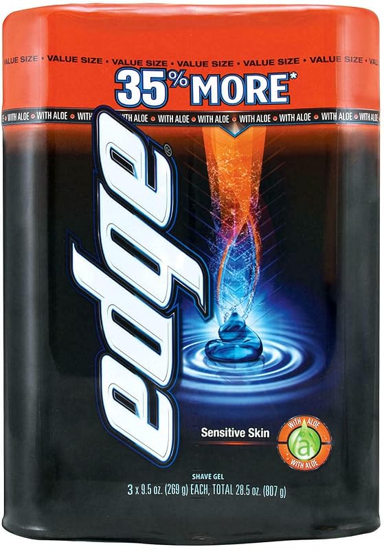 Binoa Edge Sensitive Skin Advanced Shave Gel (9.5 Ounce, 3 Pack)