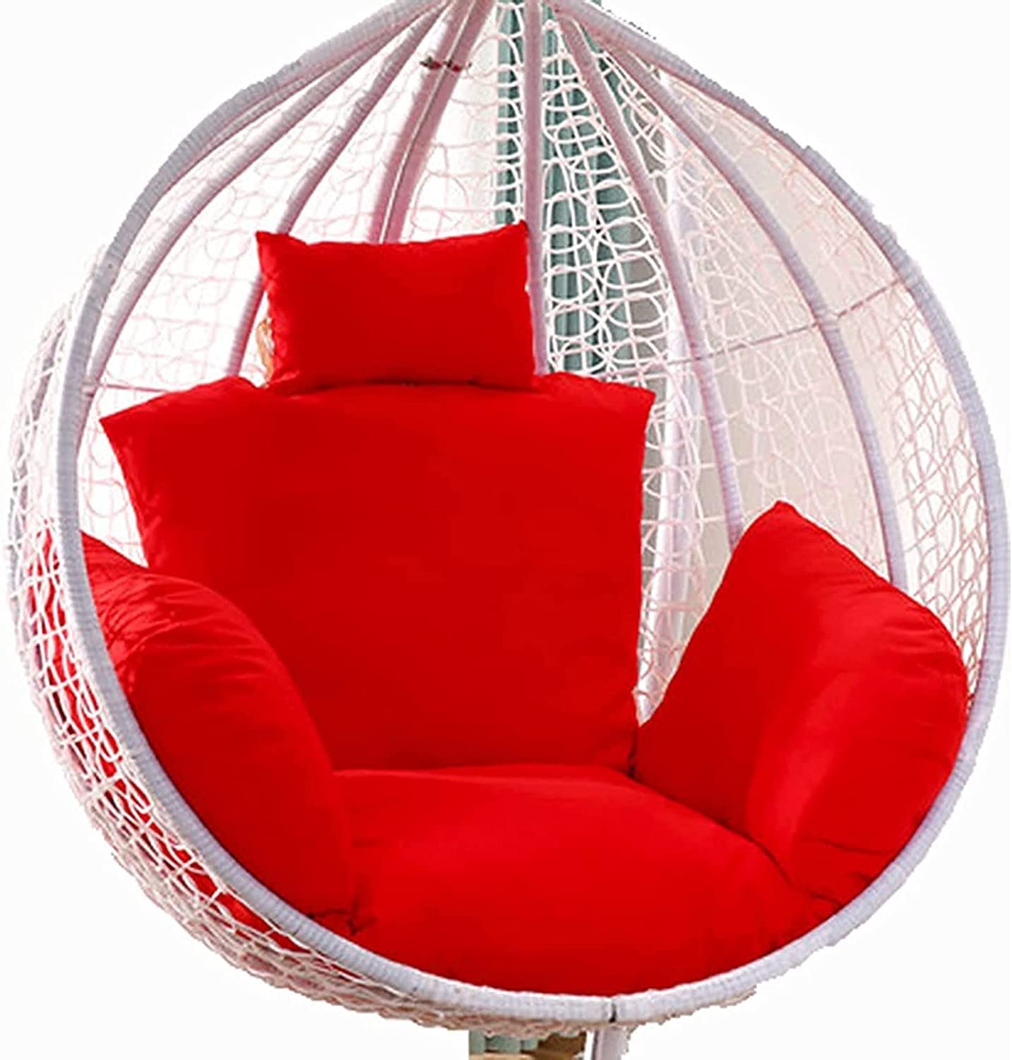 Chaise longue en rotin suspendue rouge taille S pour soulager le stress au jardin