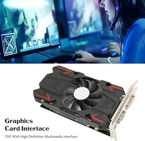 Miniatura 3 de Diyeeni Tarjeta gráfica HD7670 DDR5 de 4 GB de 128 bits, tarjeta gráfica de escritorio, frecuencia de memoria de 1100 MHZ, interfaz VGA DVI, con