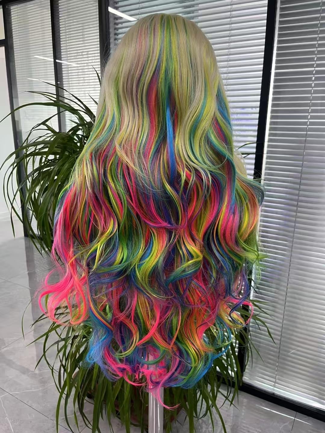 Synthetic 613# Rainbow Lace Front Wigs For Women Hair Heat Resistant Fiber Long Wavy Wigs
