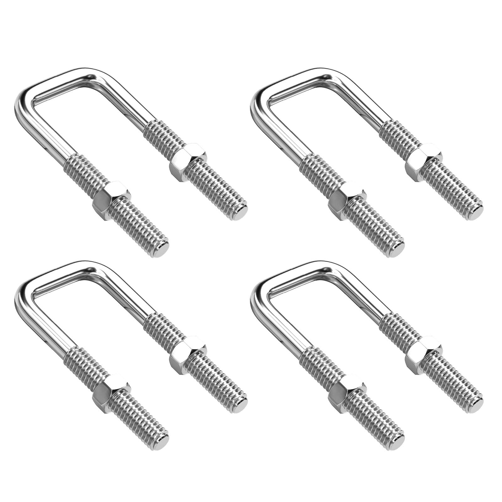Metalowa śruba okrągła w kształcie litery U, 304 Stainless Steel M8 Square Pipe U-Bolts Pack Of 4 Multiple Sizes(M8*60 * 130 (4 pcs))