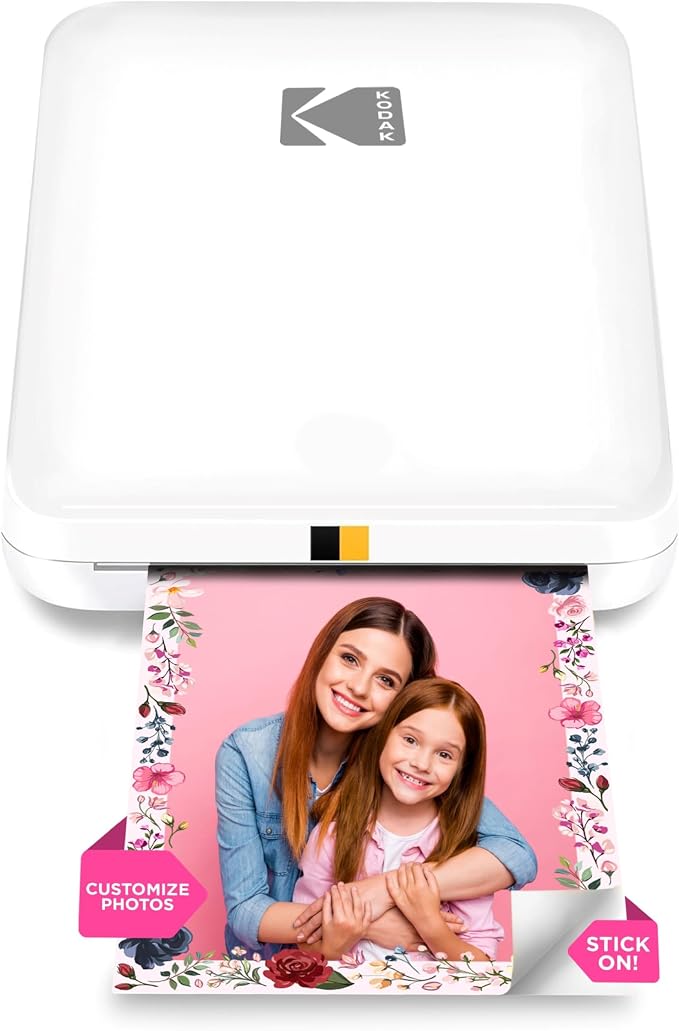 KODAK Step Slim Instant Smartphone Photo Printer - Portable Sleek Color Wireless Mobile Printer - Zink 2x3” Sticky-Back Photos - Print from iOS & Android Devices with Bluetooth w/the Fun App - White