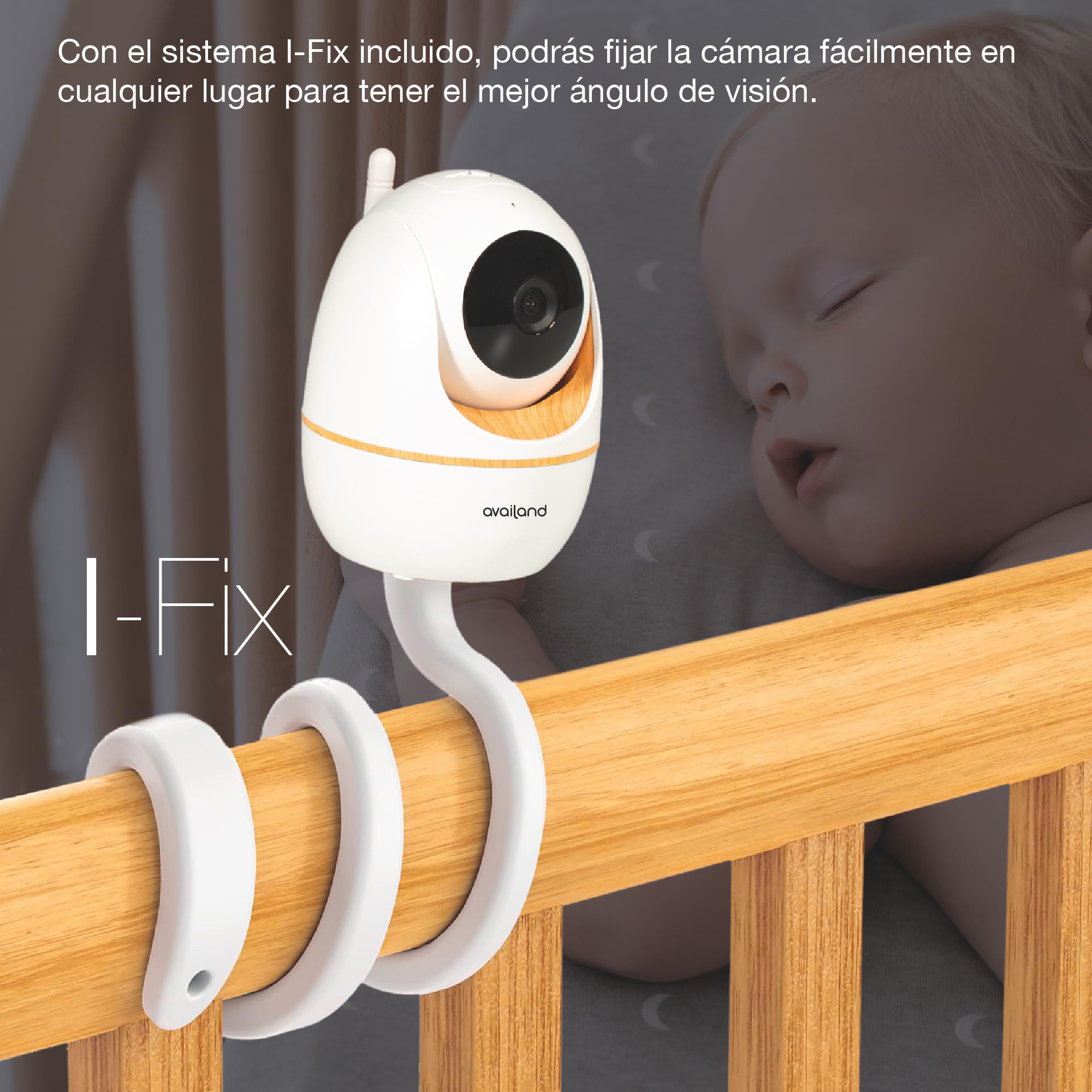 Availand | Follow Baby - Vigilabebes con Camara 360°, Seguimiento Automático del Bebé, Modo VOX, Visión Nocturna, Audio Bidireccional, Distancia conexión 300m, Batería de Alta duración (2 Cámaras)