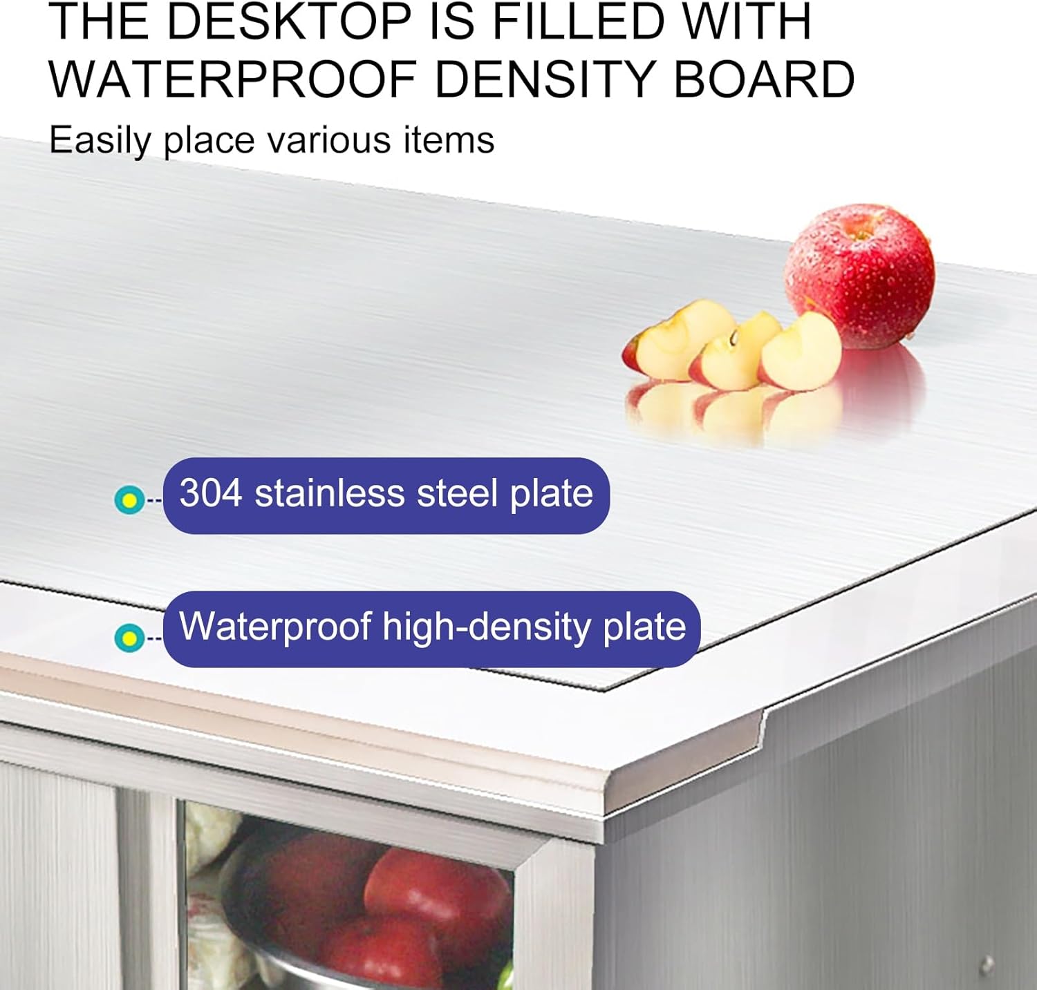 Stainless Steel Work Table, 2 Shelves Metal Table Prep Table, Food Preparation Workbench, for Home Kitchen Restaurant Garage Warehouse Outdoor(80 * 50 * 80cm/31.4 * 19.6 * 31.4")