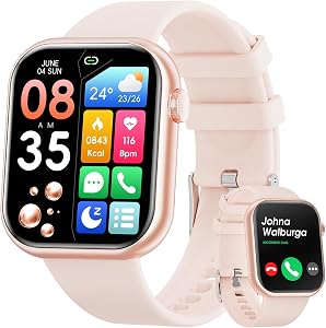 Hwagol Smart Watch (Answer/Make Calls), 1.85″ Fitness Tracker, Smartwatch Heart Rate/Sleep Monitor/Pedometer/Calories, 140+ Sports Modes, Waterproof Women’s Men’s Fitness Watch for Android iOS