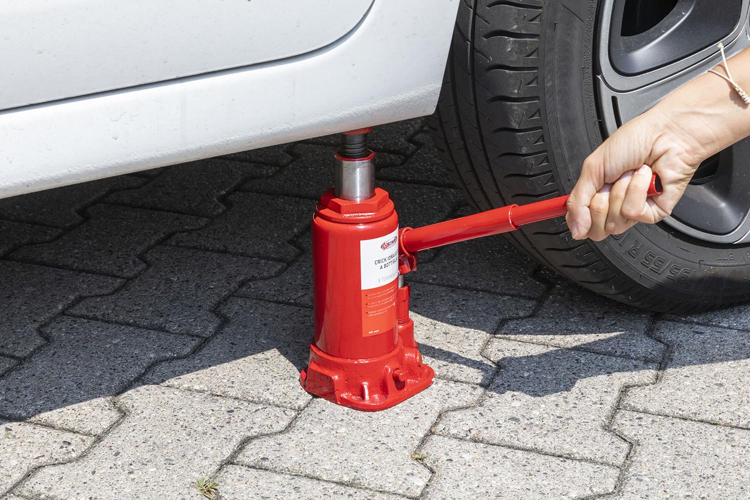 Start Botella Hidráulica Crick 8T, Compacta Y Duradera para Emergencias, con Capacidad De Elevación De hasta 8 Toneladas, Altura Ajustable