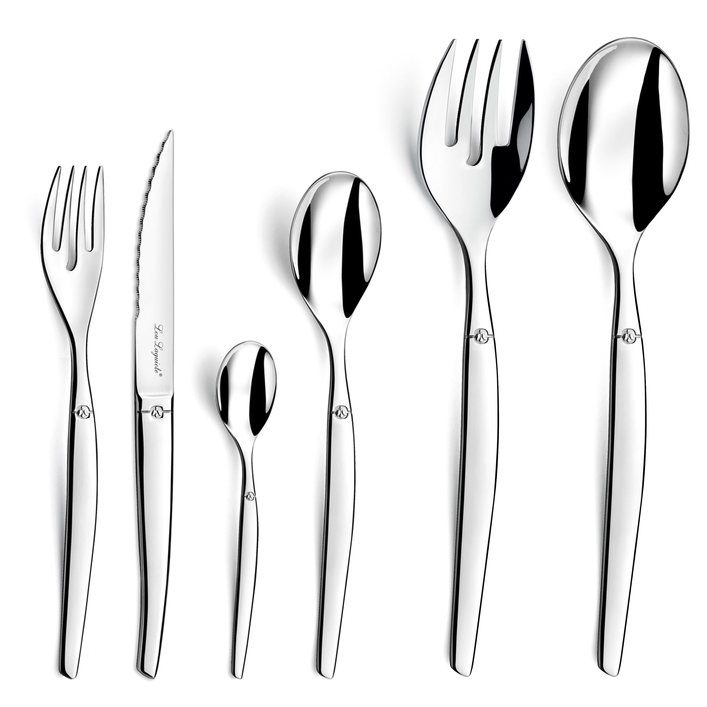 Lou Laguiole Jet Besteckset, 50-teilig