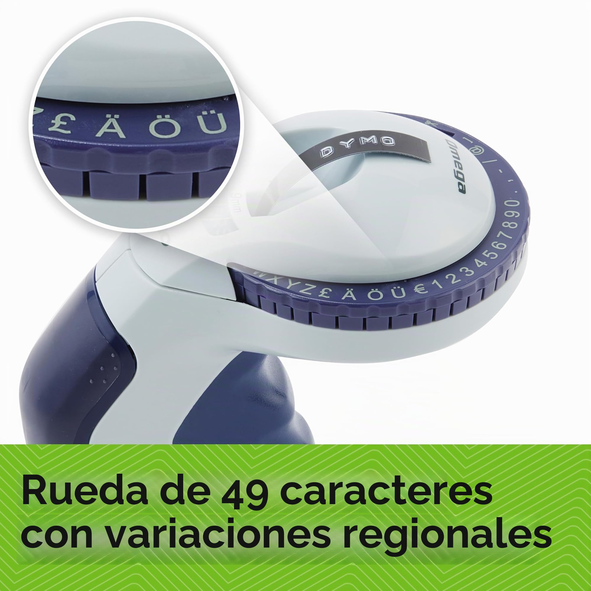 Dymo Kit de iniciación Etiquetadora Omega en Relieve con 3 Cintas, diseño ergonómico