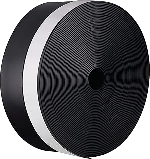 LLPT Weather Stripping Silicone Door Seal Strip 1.4” x 26 Feet Black Weather Stripping Tape with Adhesive for Door Sealing...