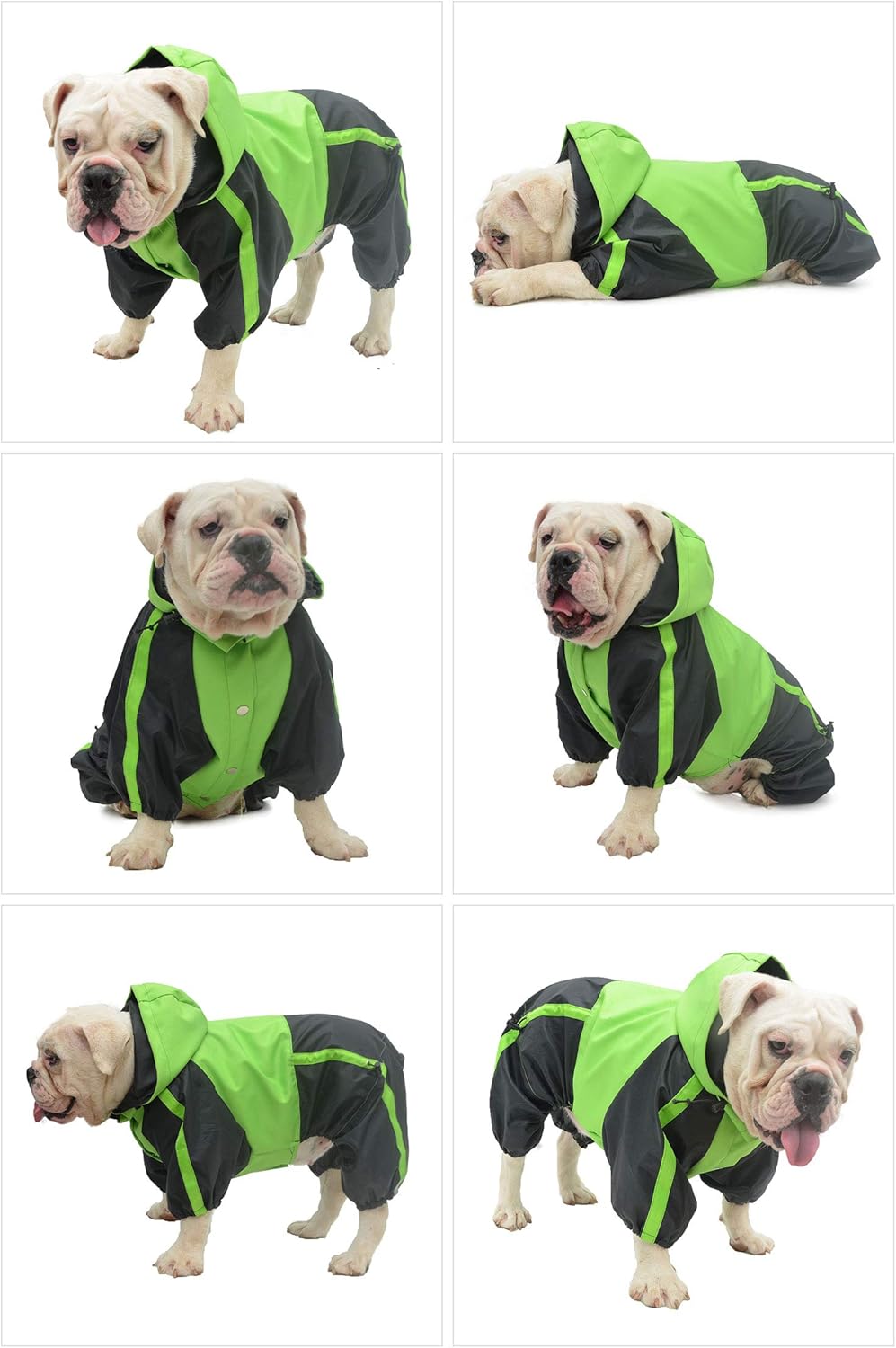 Lovelonglong American Bully Pitbull Dog Hooded Raincoat, Bulldog Rain