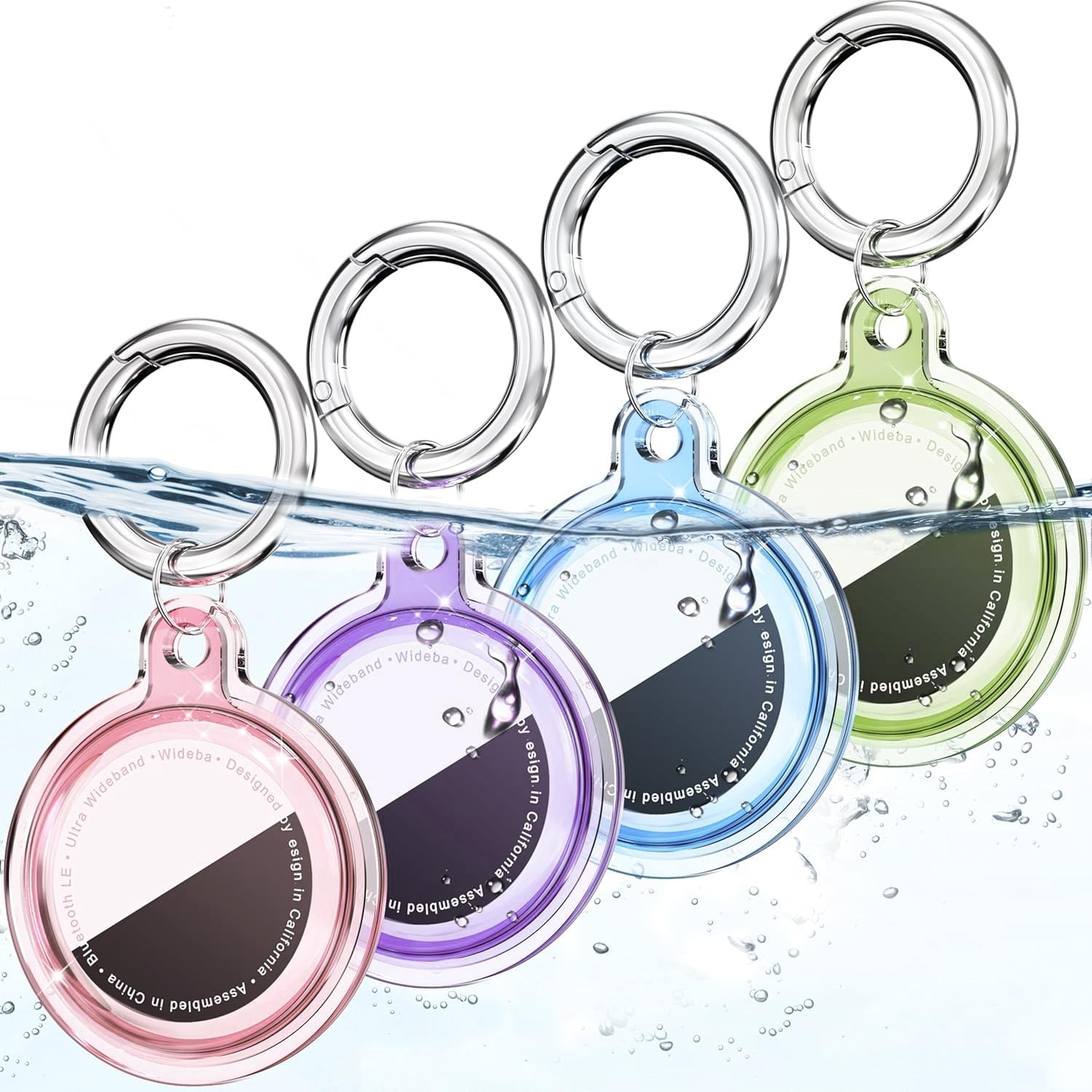 Galafoki 4 Pack Holder Case for AirTags 2nd 2026 and AirTags 1st 2021,IPX8 Waterproof Cover with Keychain, Air Tags-4 Pack Item Finders Case for Kids,