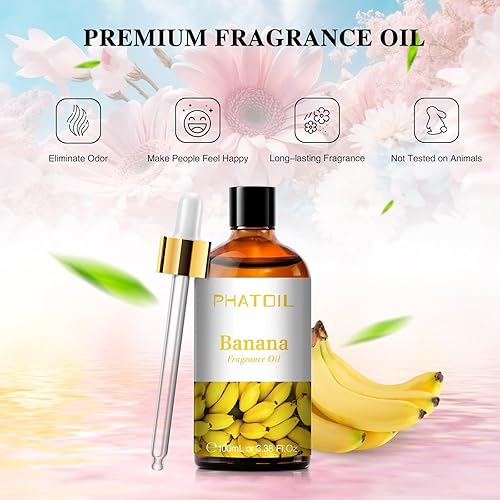 Miniatura 3 de PHATOIL Aceites de fragancia de plátano de 3.38 onzas líquidas para aromaterapia, aceites esenciales para difusores para el hogar, perfectos para