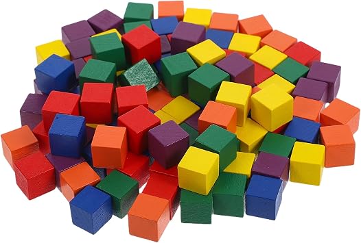 Artibetter DIY Cube Building Blocks Wooden Craft Cubes for Kids Building Toys Counting for Kids Small Wood Blocks for DIY Craft Projects Home Display Party Activities
