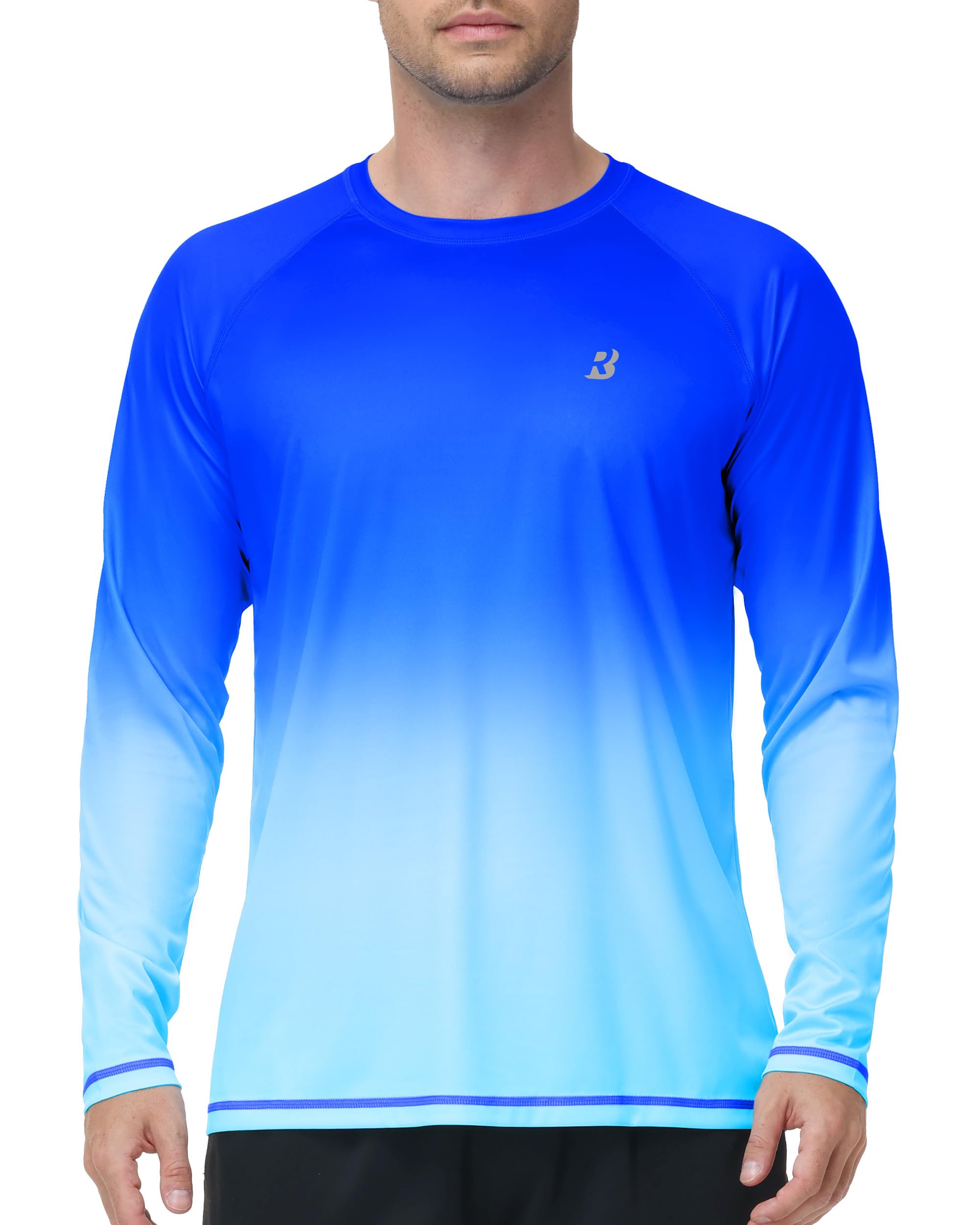 Roadbox Herren UV-Schutz Shirt, UPF 50+ Rashguard T-Shirt, Schnelltrocknend Leicht Langarmshirt für Surfen Angeln Wandern