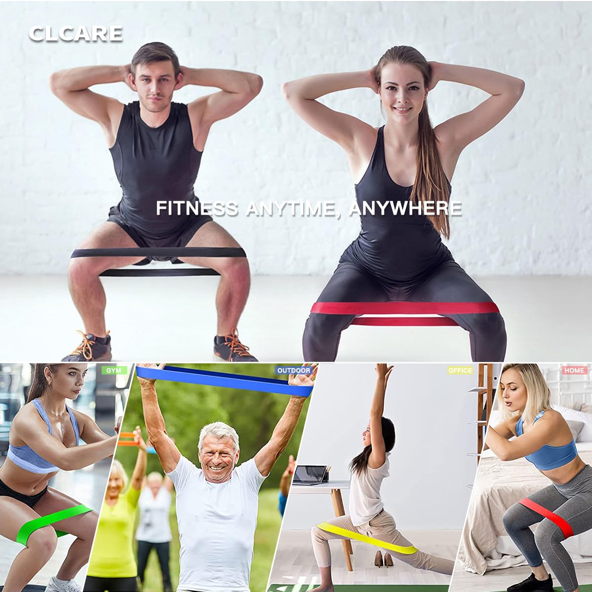 Sylphim Resistance Loop Bands Set Of 5 - Exercise Bands With Guide & Carry Bag For Home Workouts