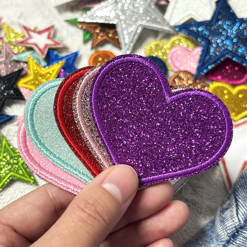 34 Pcs Iron On Heart Patches, 1.3" Small Embroidered Appliques for Clothes - image 4