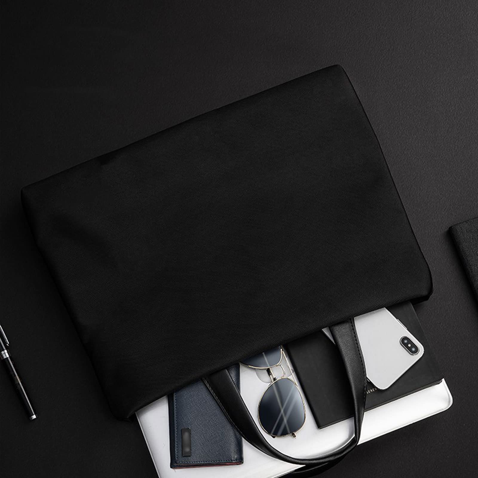 Ordenador Portátiles Funda Maletín Business Professional Documento Bolso Bolsa de Negocio Poliéster Portátil Bolso Portátil Bolso Portátil Negro Funda Portatil Bolsa Multifuncional