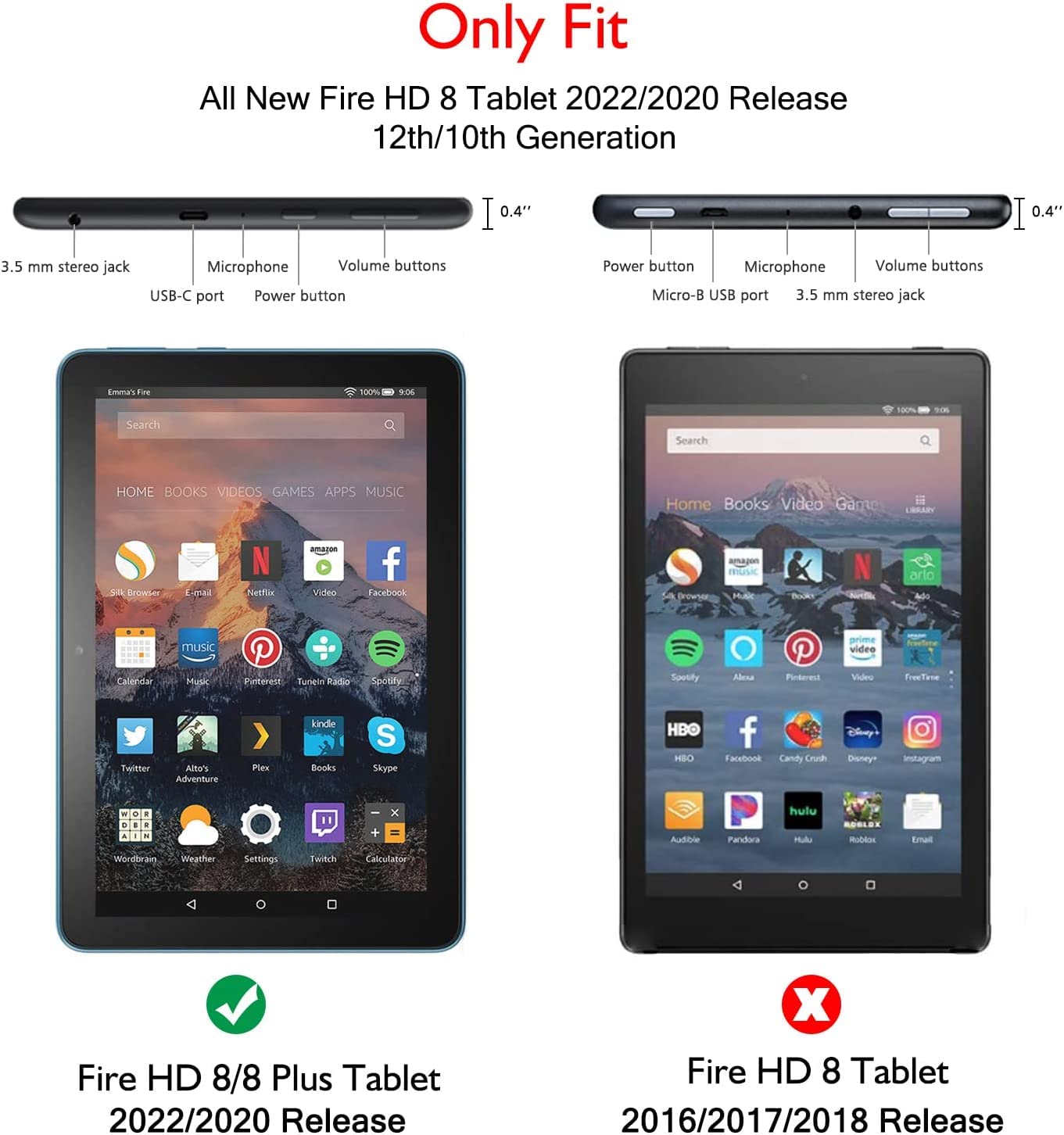 Amazon.co.jp: 2022年最新 Newモデル Amazon Kindle Fire HD 8/Fire HD
