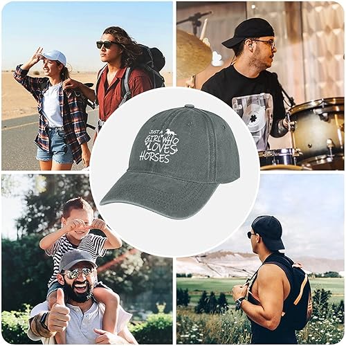 Miniatura 5 de Just Girl Who Loves Horse - Gorra de béisbol para mujer, ajustable, de moda, de algodón