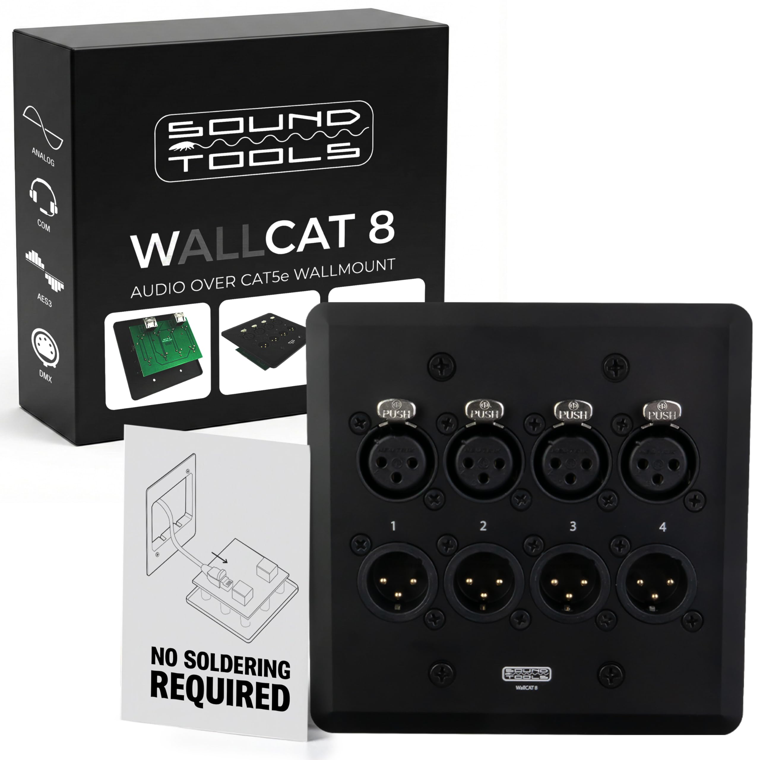 Amazon.com: SoundTools WallCAT 8 – 4 Channel XLR Wall Plate – 2