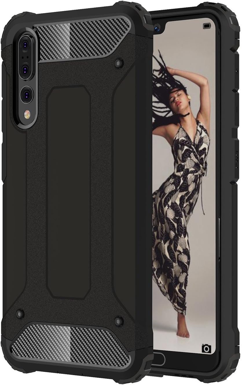 HDOMI Huawei P20 Pro,Huawei P20 Plus Case, Detachable PC + TUP Dual Layer Protective Cover Kickstand Shell for Huawei P20 Pro,Huawei P20 Plus (Black)