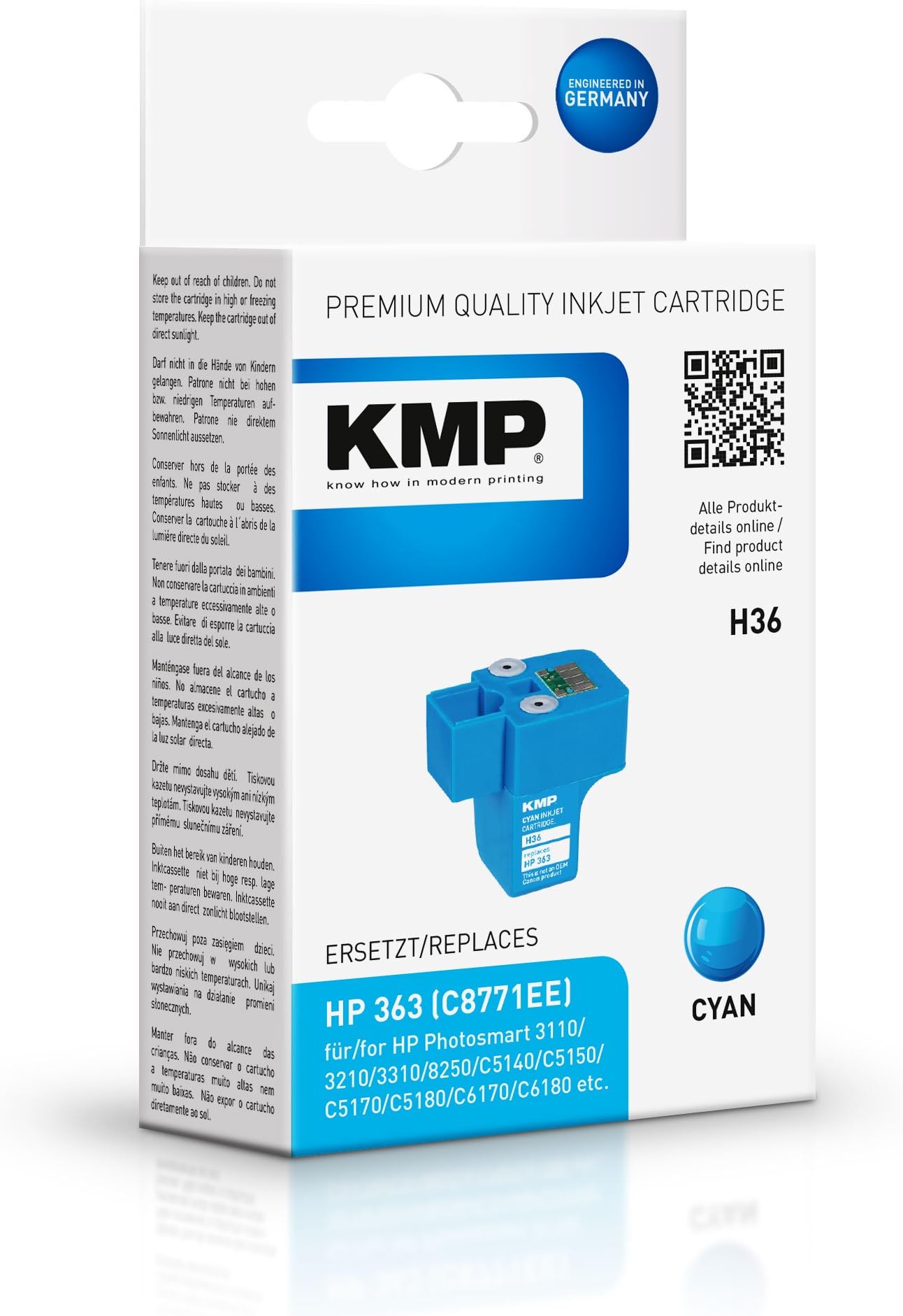 KMP H36 - Print cartridge (replaces HP 363) - 1 x cyan