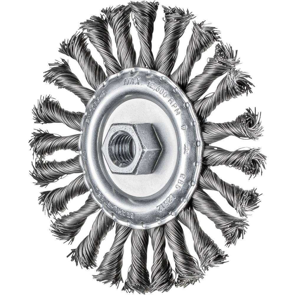 PFERD COMBITWIST Round Brush Braided RBG | Diameter 125 x 12 mm M14 Steel Wire Diameter 0.50 | 43303051 - for Angle Grinders, Combitwist Knotted; Trim Material Steel 0.50 mm