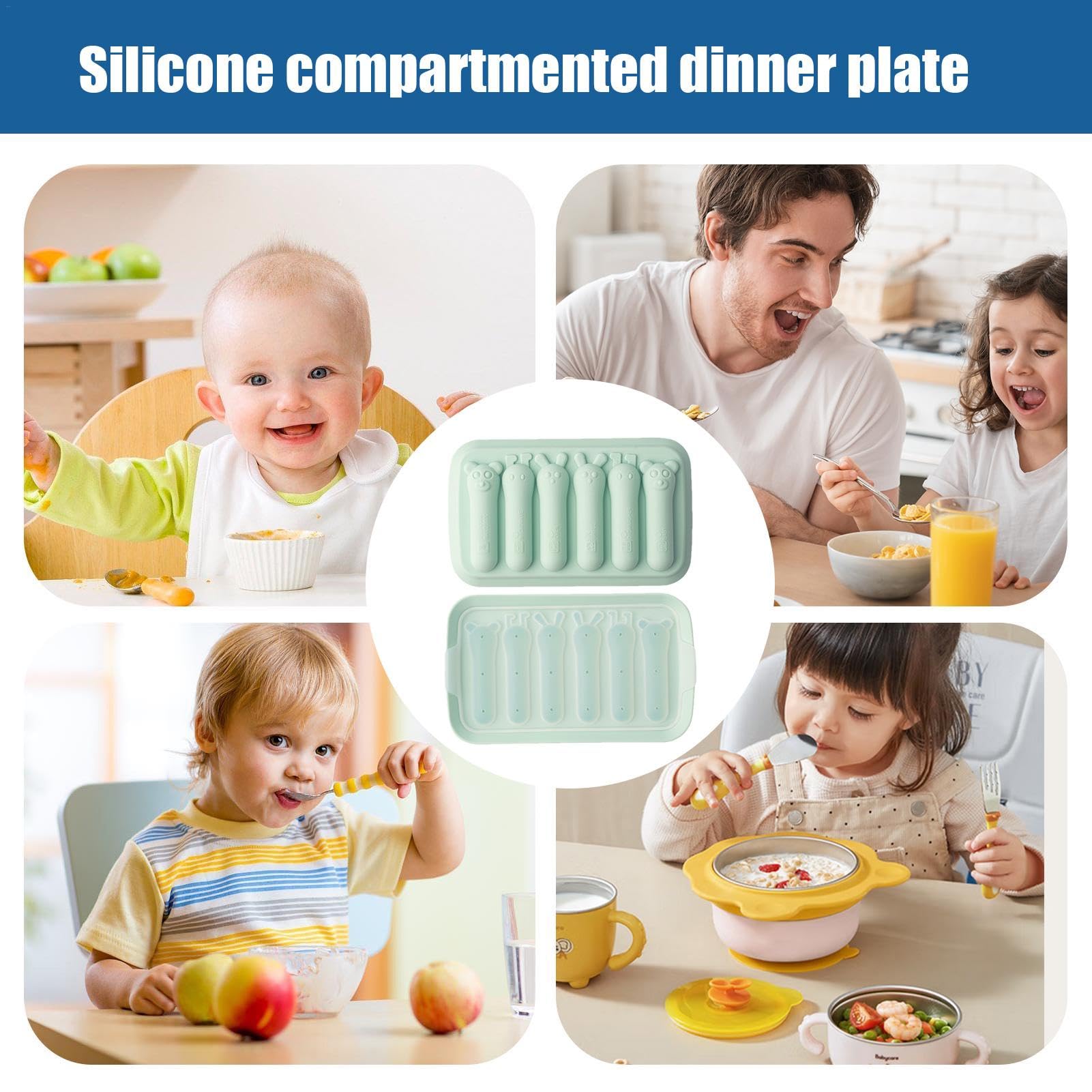 Moldes de paletas de silicona, pequeños moldes de silicona para niños