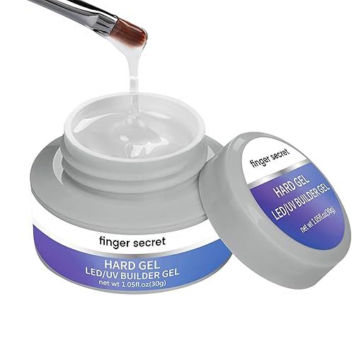 Miniatura 2 de Gel constructor de gel duro para uñas, fuerte y duradero, esculpir en 3D nude para extensión de uñas, 2 onzas (transparente y nude, 1 onza x 2)