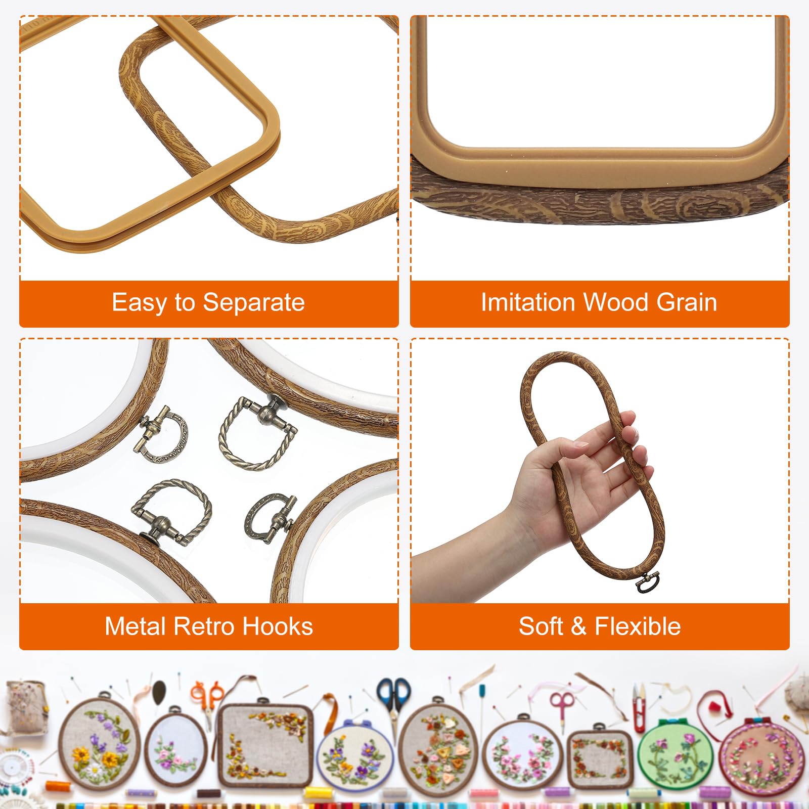 PATIKIL 4x3.7inch Embroidery Hoops - Image 3