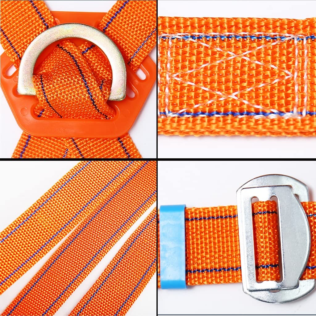 SwaYve Sicherheitsgurt Für Luftarbeit, Ganzkörper-Sicherheitsgurt-Sets, Absturzsicherungsgurt, Klettergurt Mit Haken Und Kletterseil/Single Hook/2M